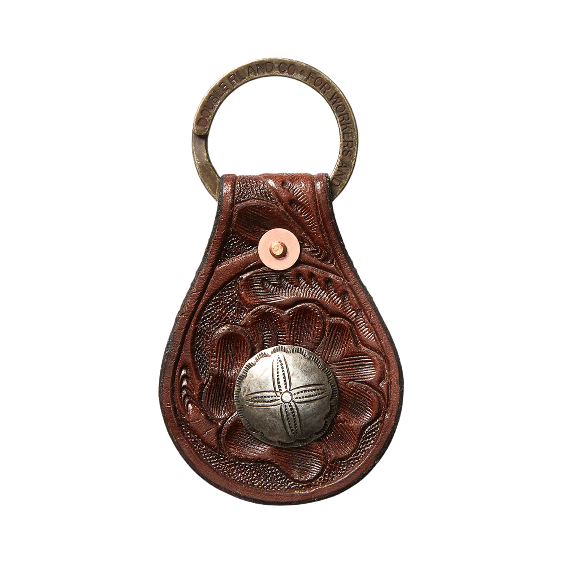 더블알엘 툴 레더 콘초 키 포브 브라운(Double RL Tool Leather Concho Key Fob Brown)