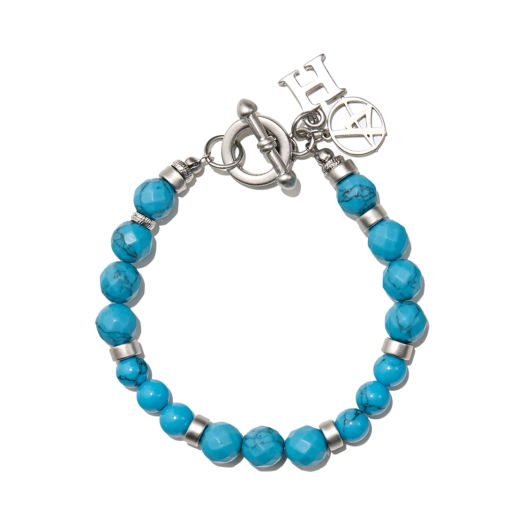 [Haleine] Gemstone Mix Bracelet Turquoise (WA124)★男女共用 Haleine]Gemstone METAL MIX BRACELET LIGHT BLUE☆男女共用