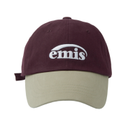 Emis New Logo Mix Ball Cap Beige Wine