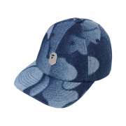 BAPE Rainbow Jacquard Metal Ape Head One Point Logo Pin Cap Denim