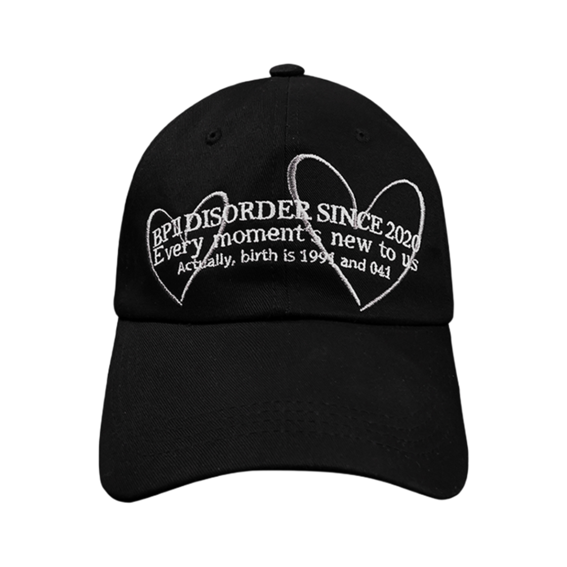 24FWCP014 BP2DISORDER Double Heart Cap Black
