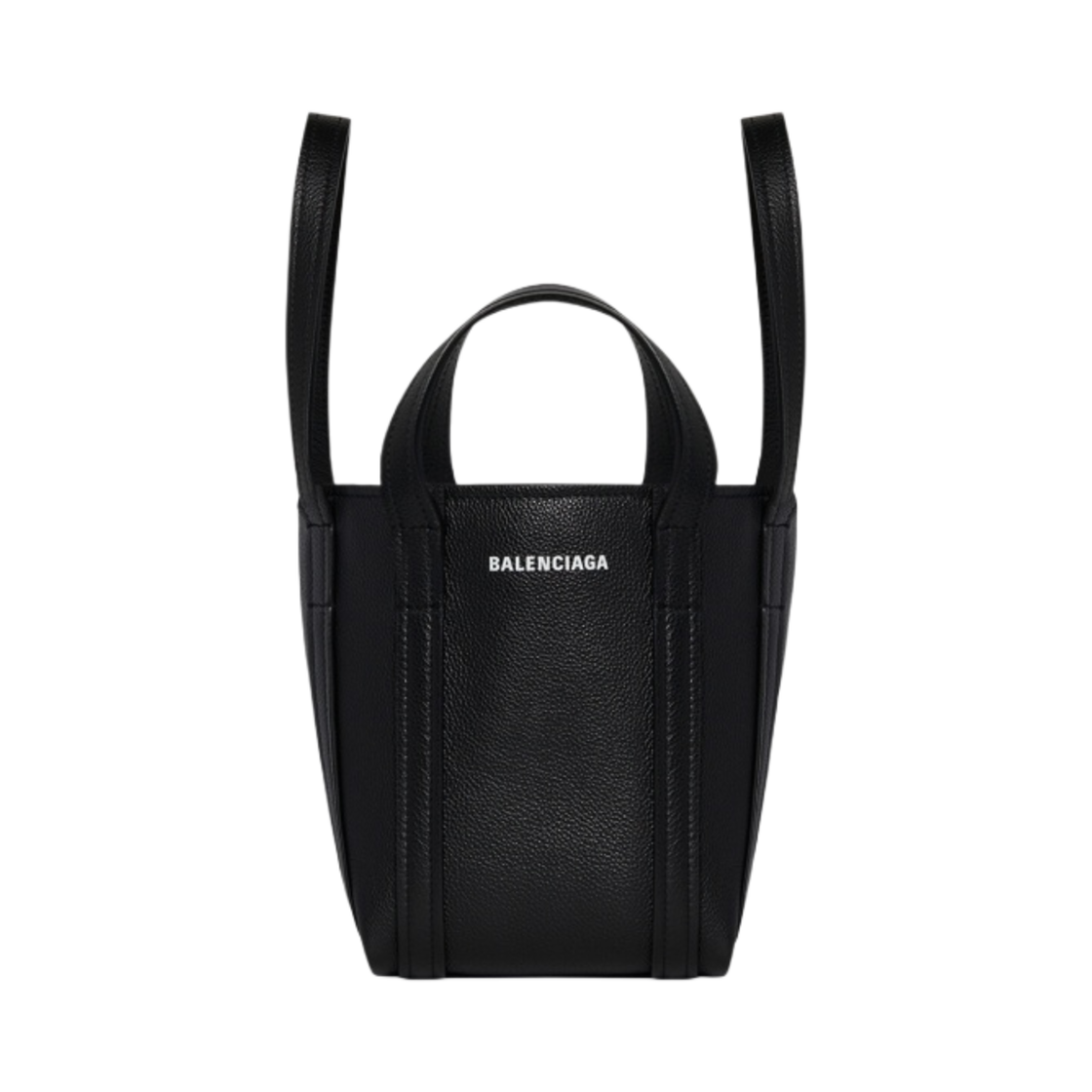67279315YUN1090 Balenciaga Grained Calfskin Everyday XS North-South Shoulder Tote Bag Black