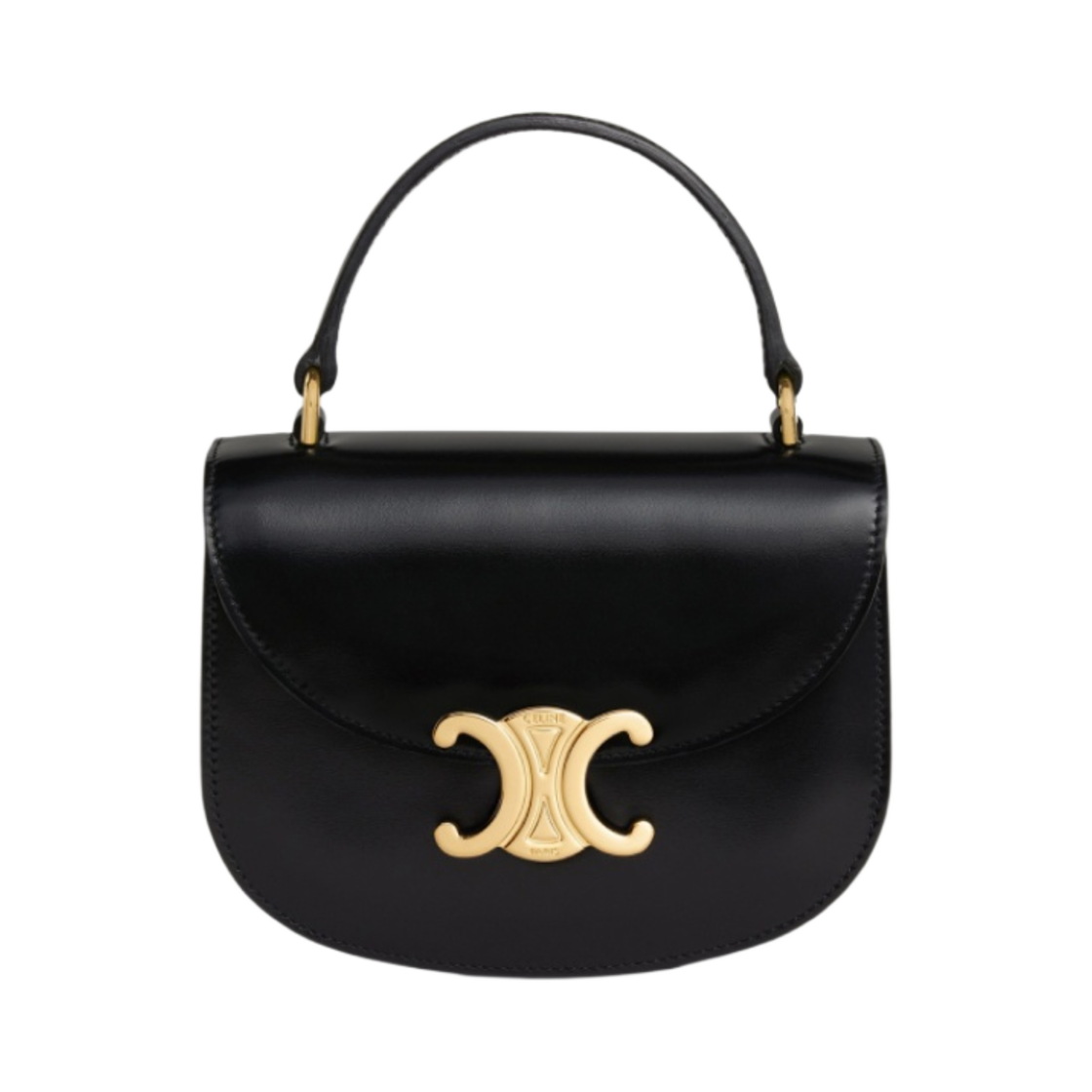 10L063ETZ-38NO Celine Mini Besace Clea in Shiny Calfskin Black