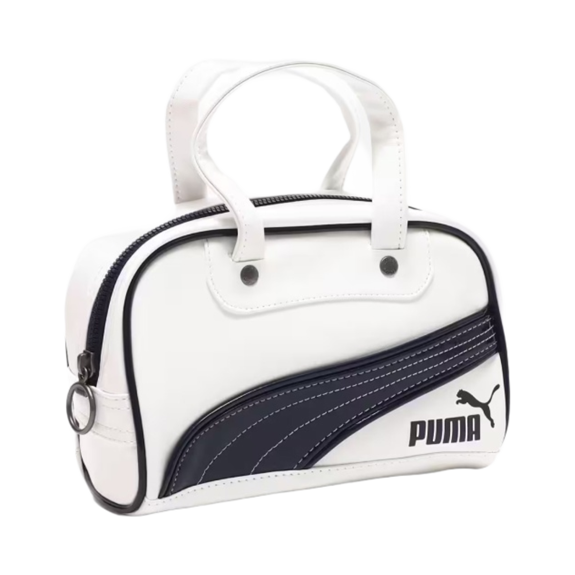 푸마 레트로 미니 그립 백 푸마 화이트 푸마 네이비(Puma Retro Mini Grip Bag Puma White Puma Navy)