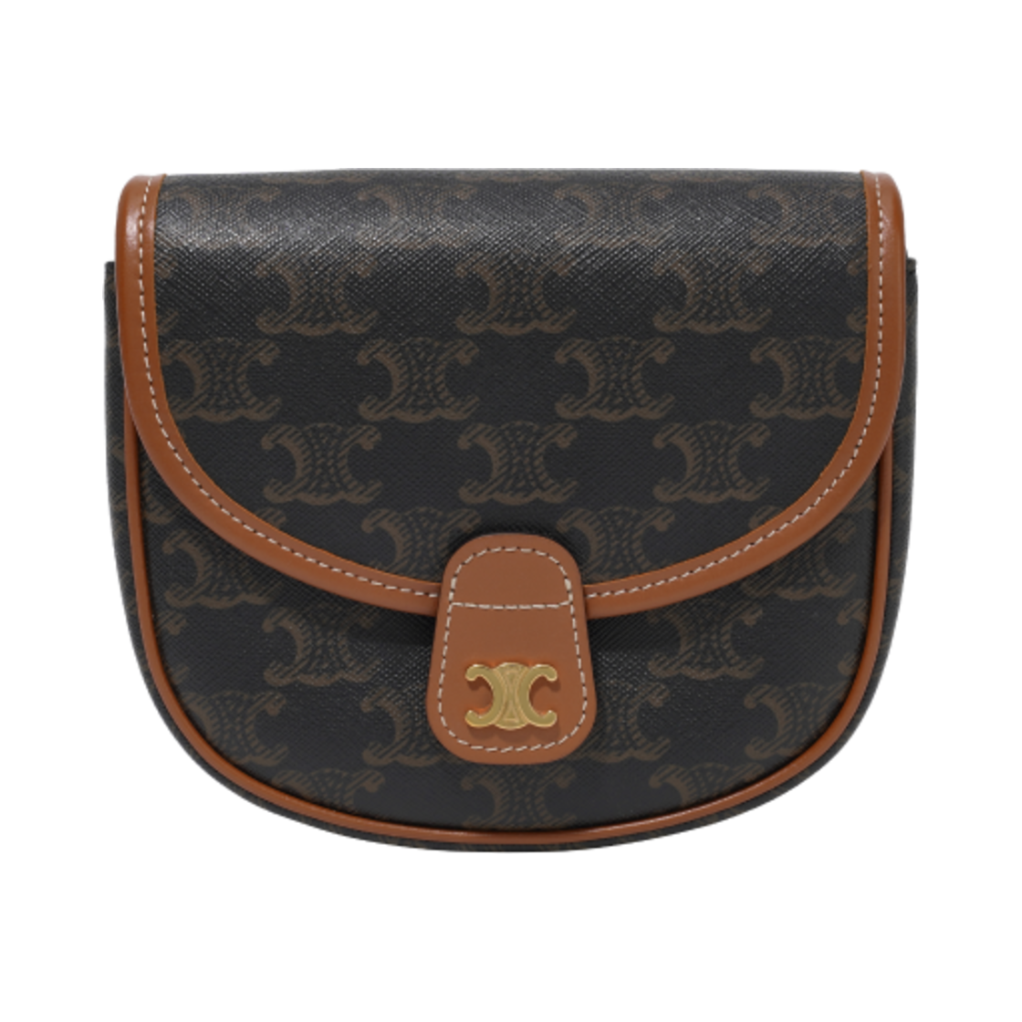 셀린느 트리옹프 캔버스 & 카프스킨 미니 베사체 탄(Celine Mini Besace in Triomphe Canvas and Calfskin Tan)
