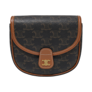 Celine Mini Besace in Triomphe Canvas and Calfskin Tan