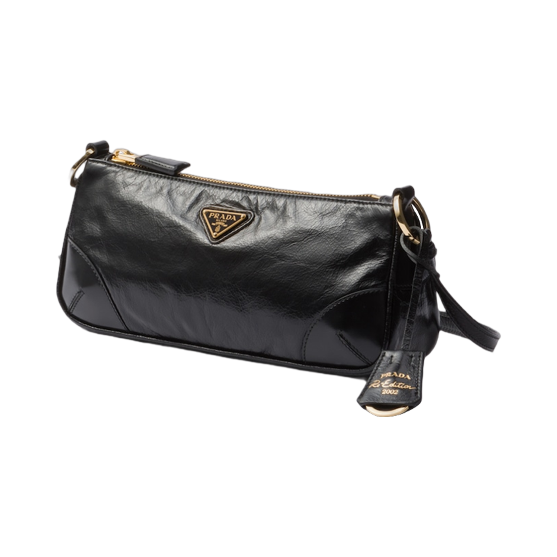 프라다 리에디션 2002 스몰 레더 숄더백 블랙(Prada Re-Edition 2002 Small Leather Shoulder Bag Black) - 2