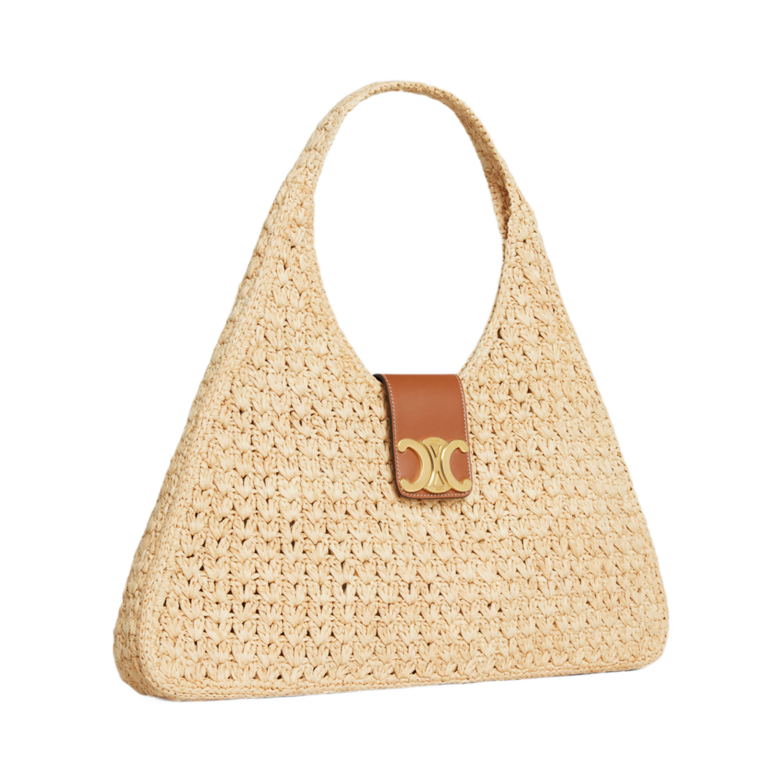 셀린느 카바스 트라이앵글 라피아 앤 카프스킨 내츄럴 탄(Celine Cabas Triangle in Raffia and Calfskin Natural Tan) - 2