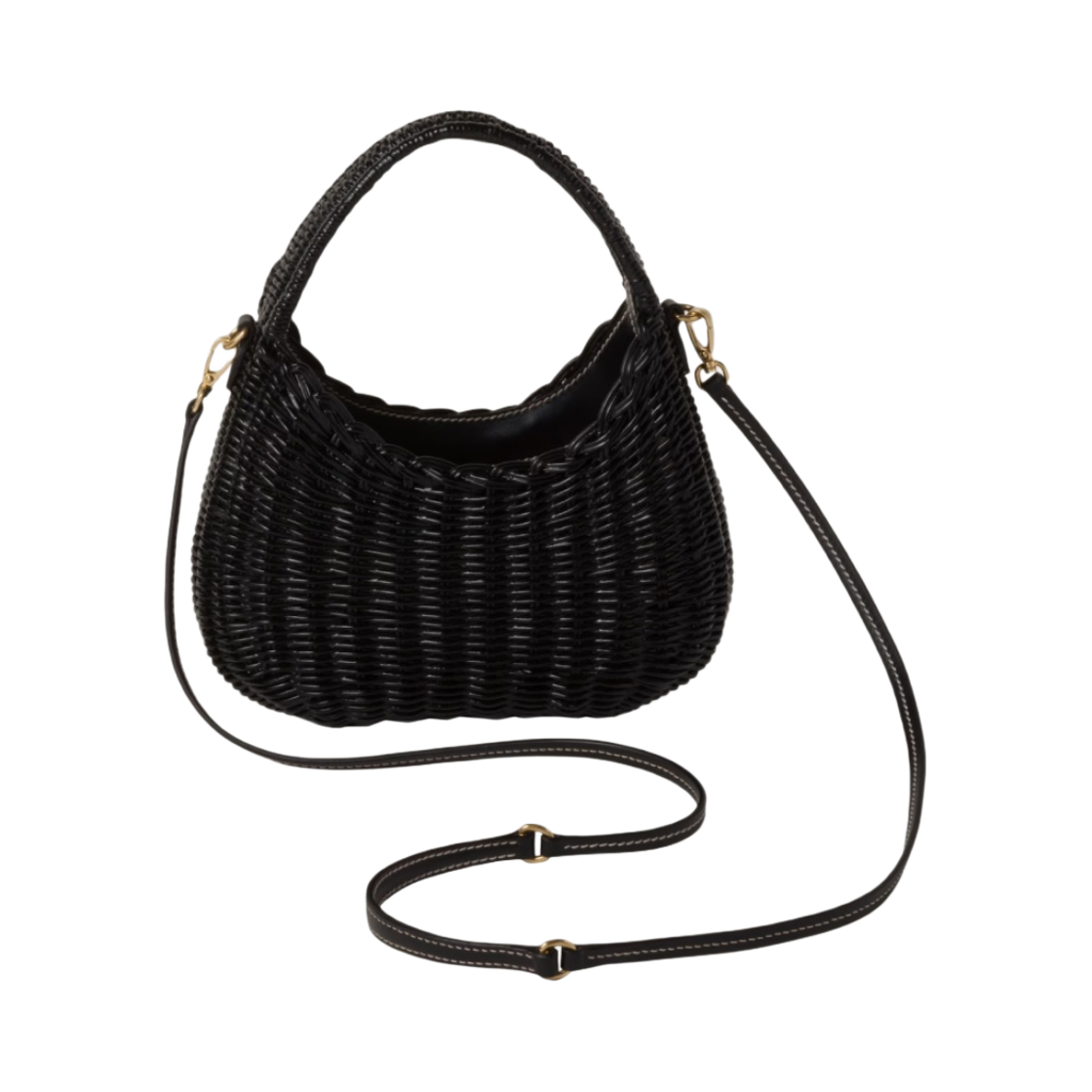 미우 미우 완더 위커 호보백 블랙(Miu Miu Wander Wicker Hobo Bag Black) - 3