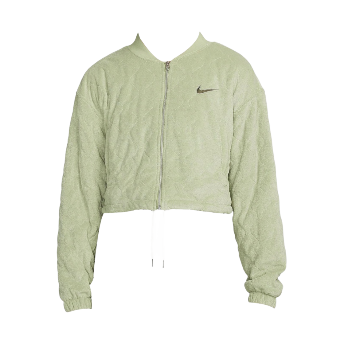 (W) 나이키 NSW 테리 퀼티드 자켓 오일 그린 - US/EU