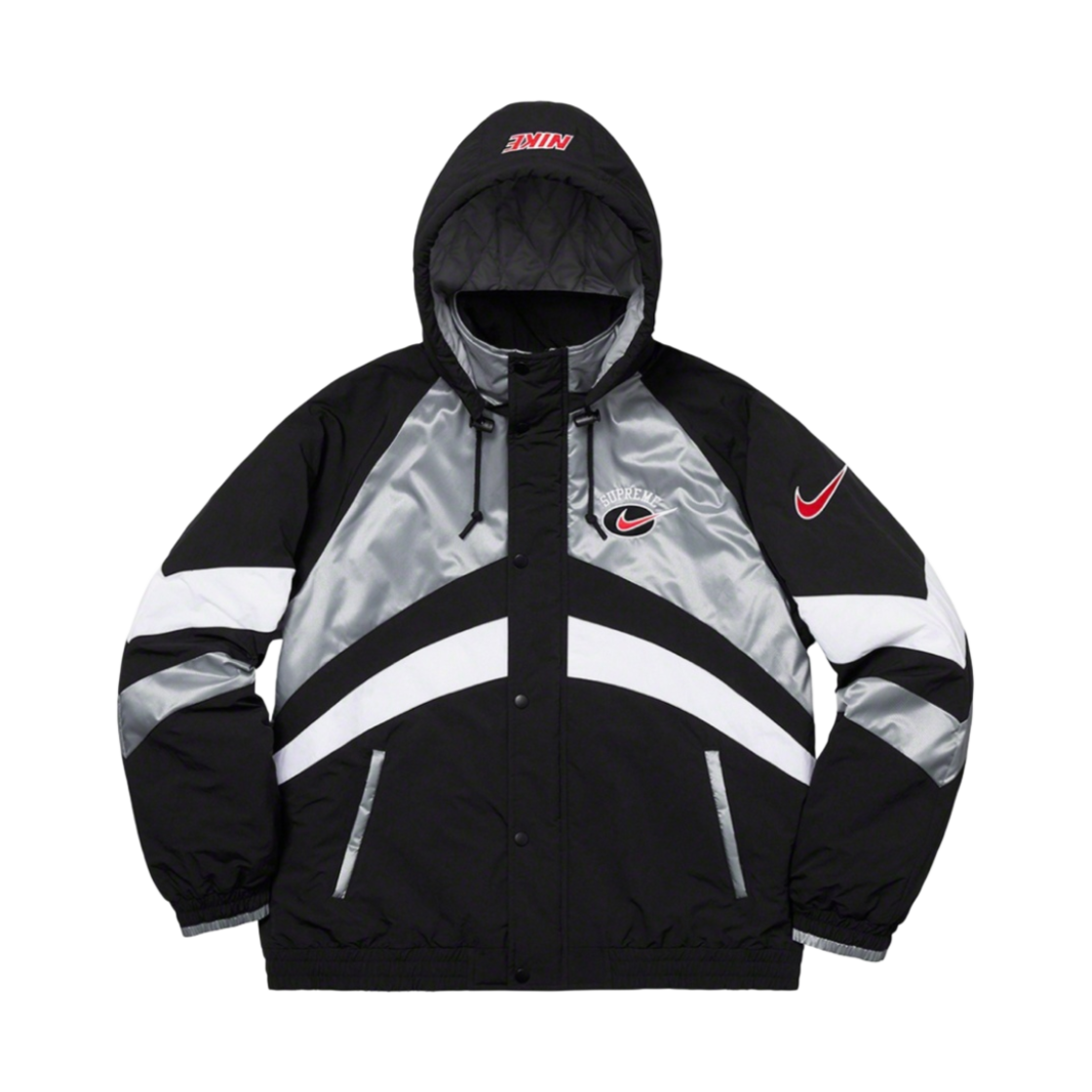 슈프림 x 나이키 후드 스포츠 자켓 실버 - 19SS