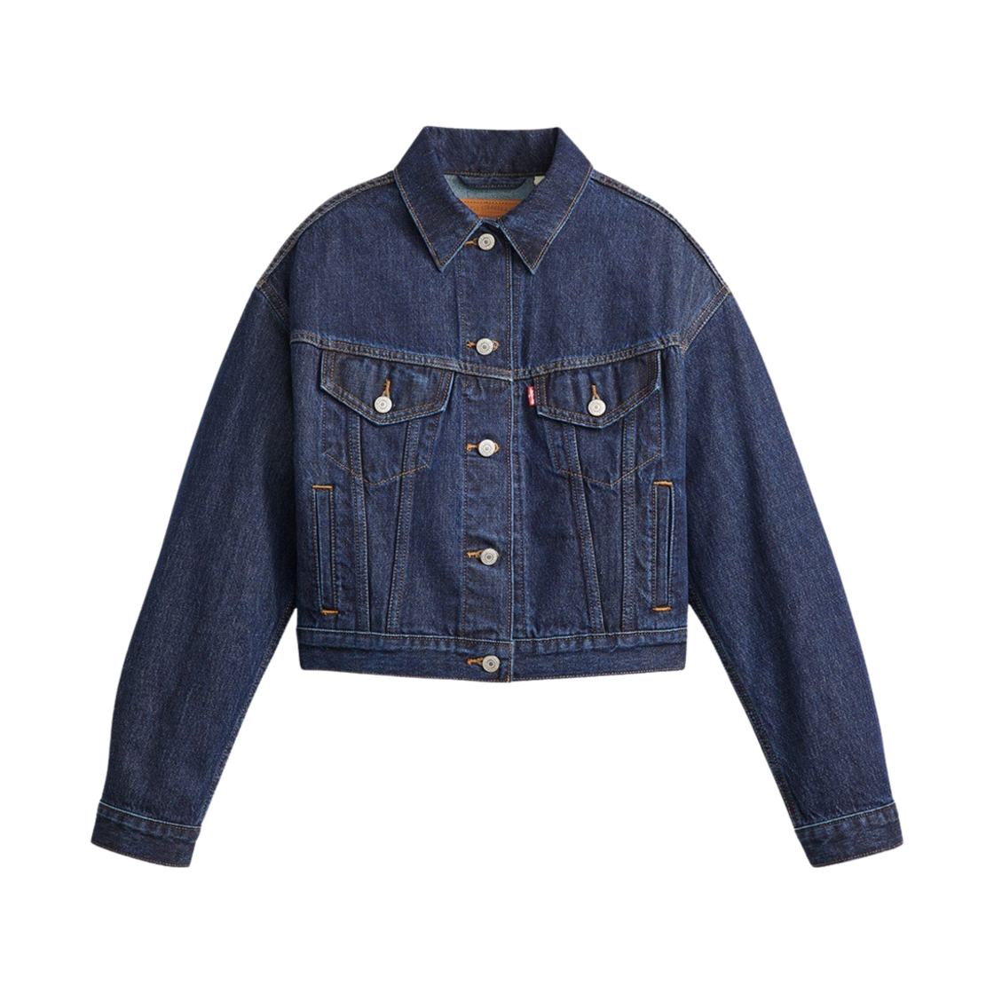 리바이스 우먼 슈렁큰 90's 트러커 자켓 다크 인디고(Levi's Women Shrunken 90's Trucker Jacket Dark Indigo)
