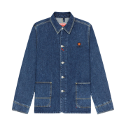 Kenzo Boke Flower Crest Denim Workwear Jacket Navy Blue