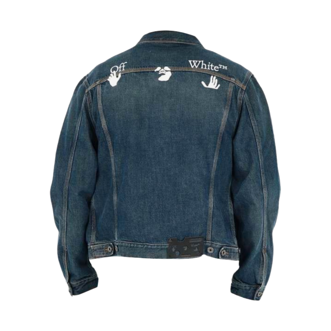 OMYE054S21DEN0044701 Off-White OW Logo Slim Denim Jacket Indigo Blue White