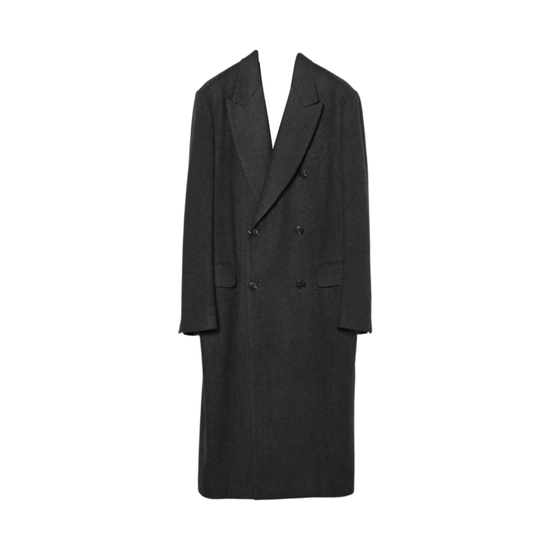 A03-04005 Comoli Cashmere Double Chester Coat Charcoal - 24AW