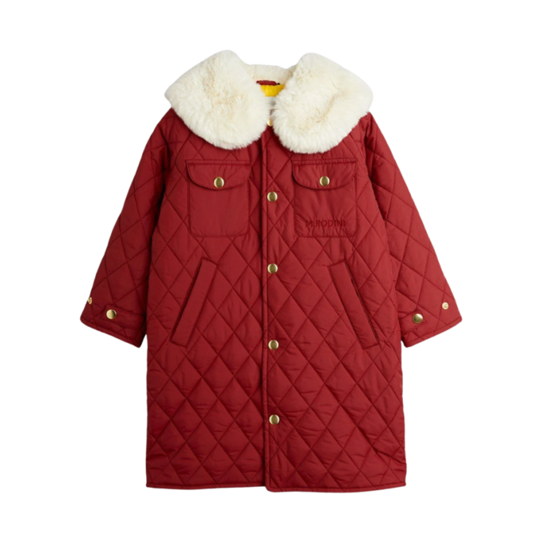 (키즈) 미니 로디니 퀄티드 코트 레드((Kids) Mini Rodini Quilted Coat Red)