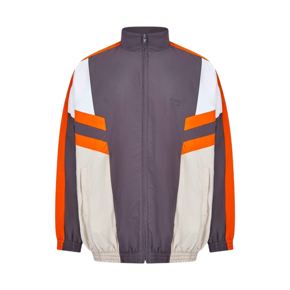 KM4BOTBMR03GY Martine Rose Panelled Track Jacket Grey Orange Beige