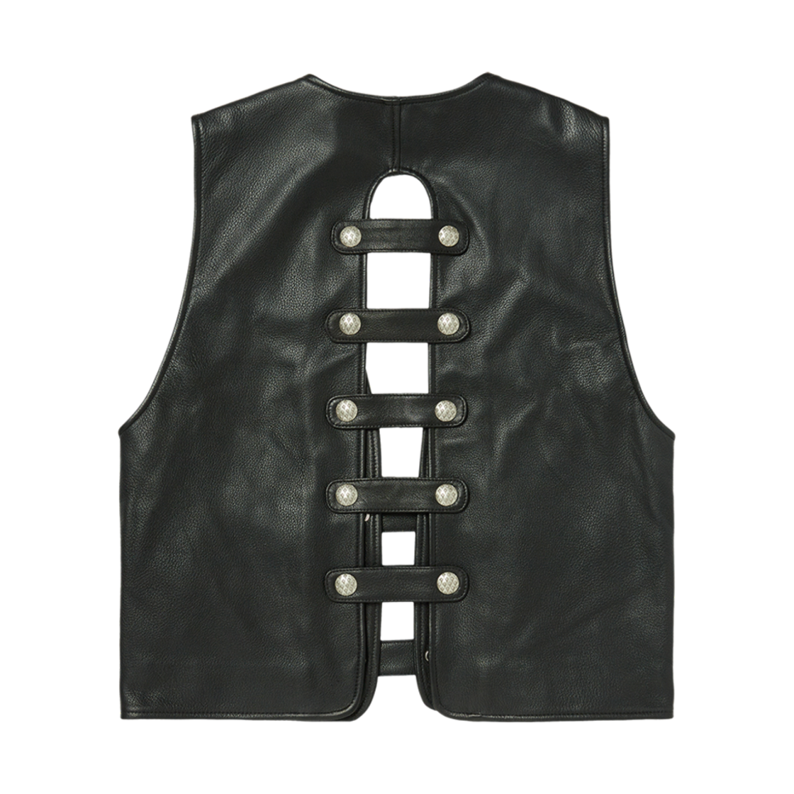 떠그 클럽 고트 스킨 레더 베스트 블랙(Thug Club Goat Skin Leather Vest Black) - 2