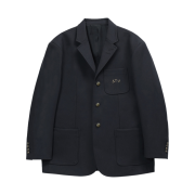 STU 3 Button Wool Hand Stitch Blazer Navy