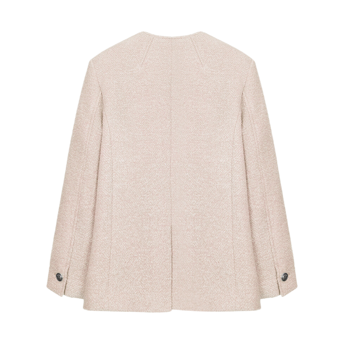 (W) 루에브르 칼라리스 부클 자켓 라이트 핑크((W) Loeuvre Collarless Boucle Jacket Light Pink) - 2