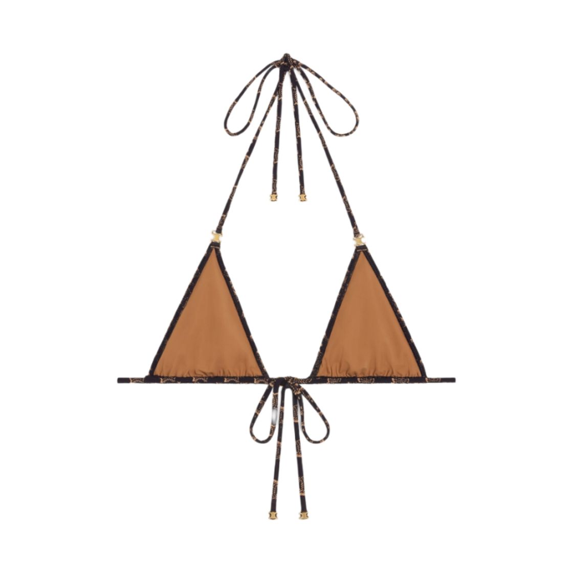 (W) 셀린느 모노그램 매트 저지 트라이앵글 탑 토피 브라운((W) Celine Triangle Top In Monogram Matte Jersey Toffee Brown) - 2