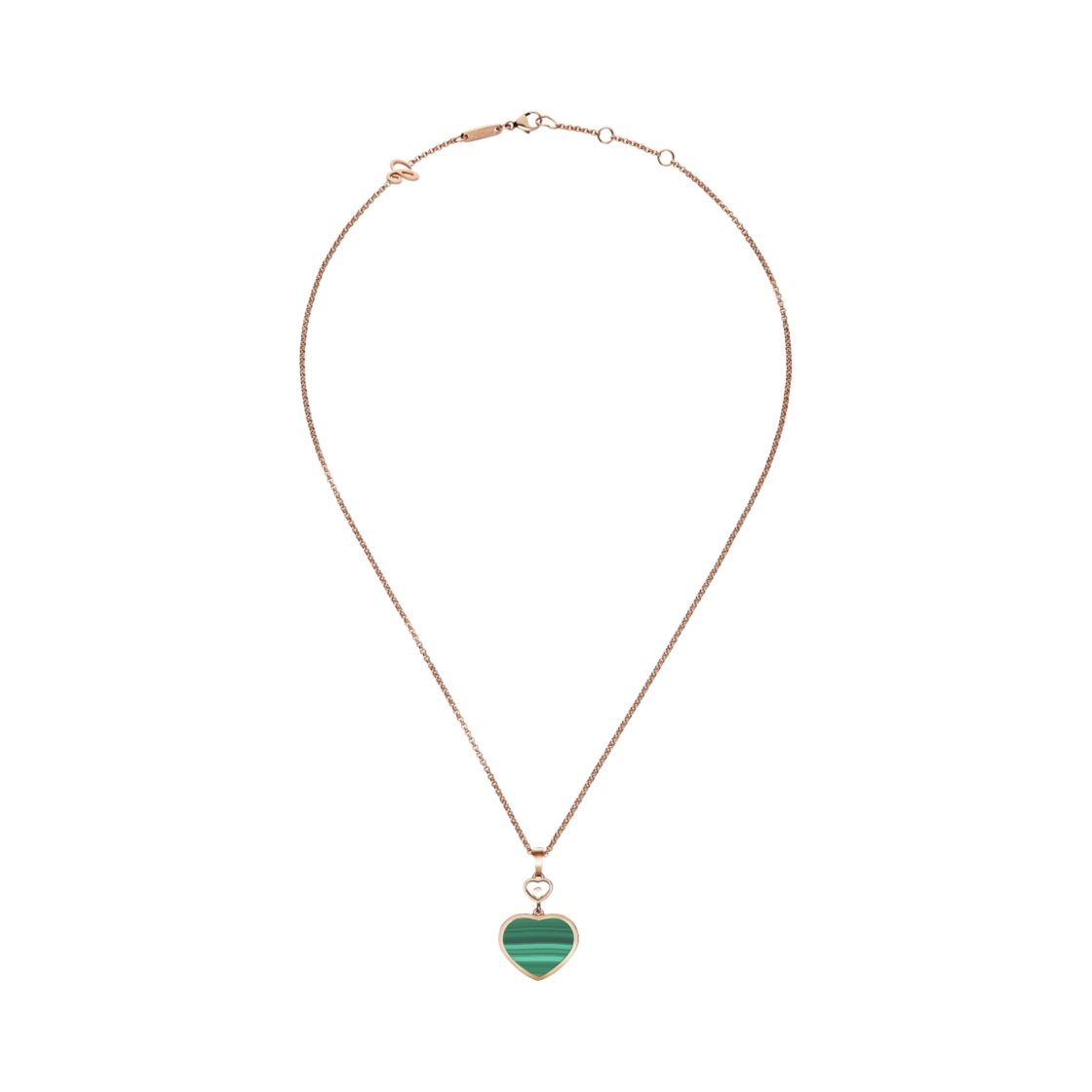 797482-5151 Chopard Happy Hearts Pendant Rose Gold Malachite Diamond