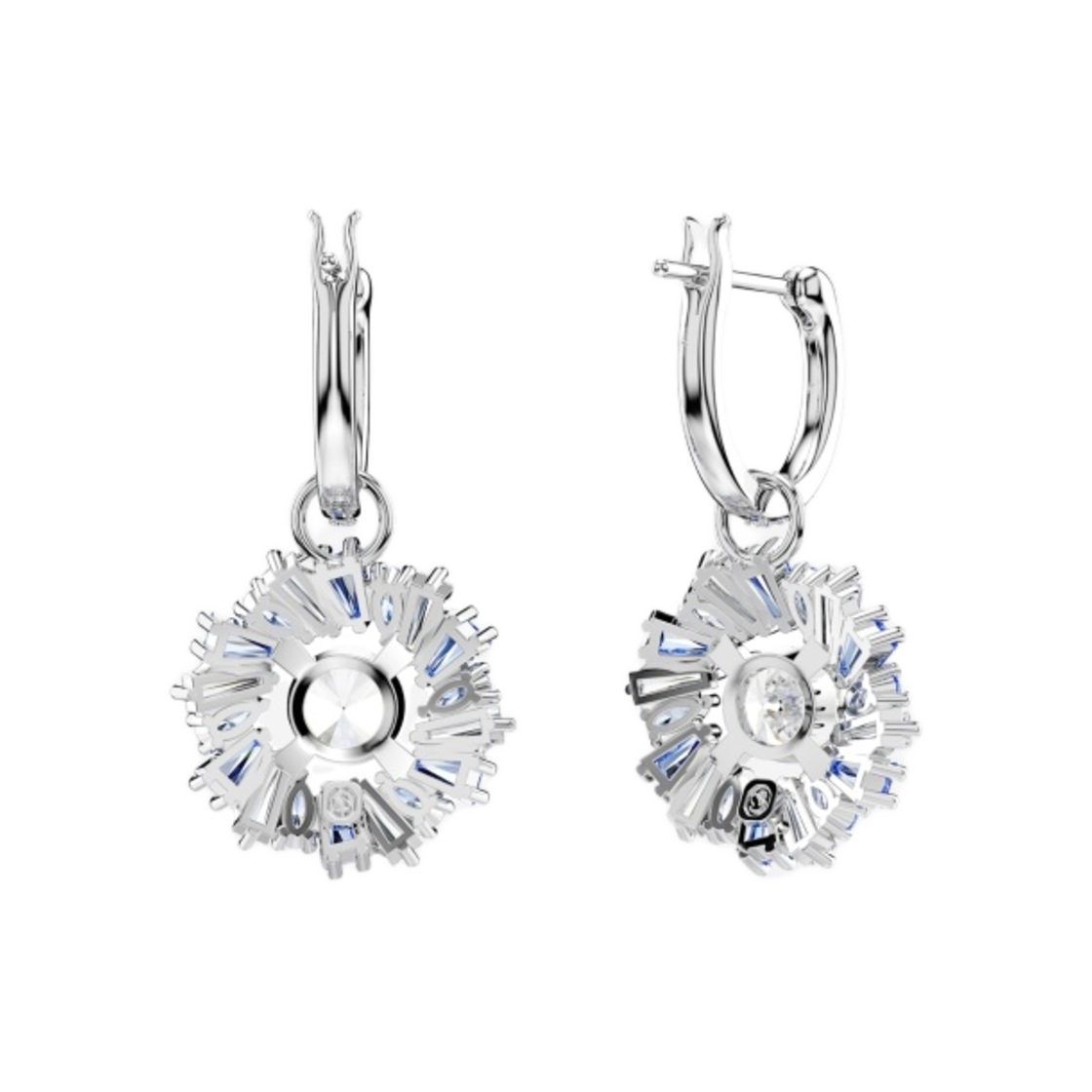 (W) 스와로브스키 이딜리아 드롭 이어링 플라워 블루 로듐 플래팅((W) Swarovski Idyllia Drop Earrings Flower Blue Rhodium Plated) - 2