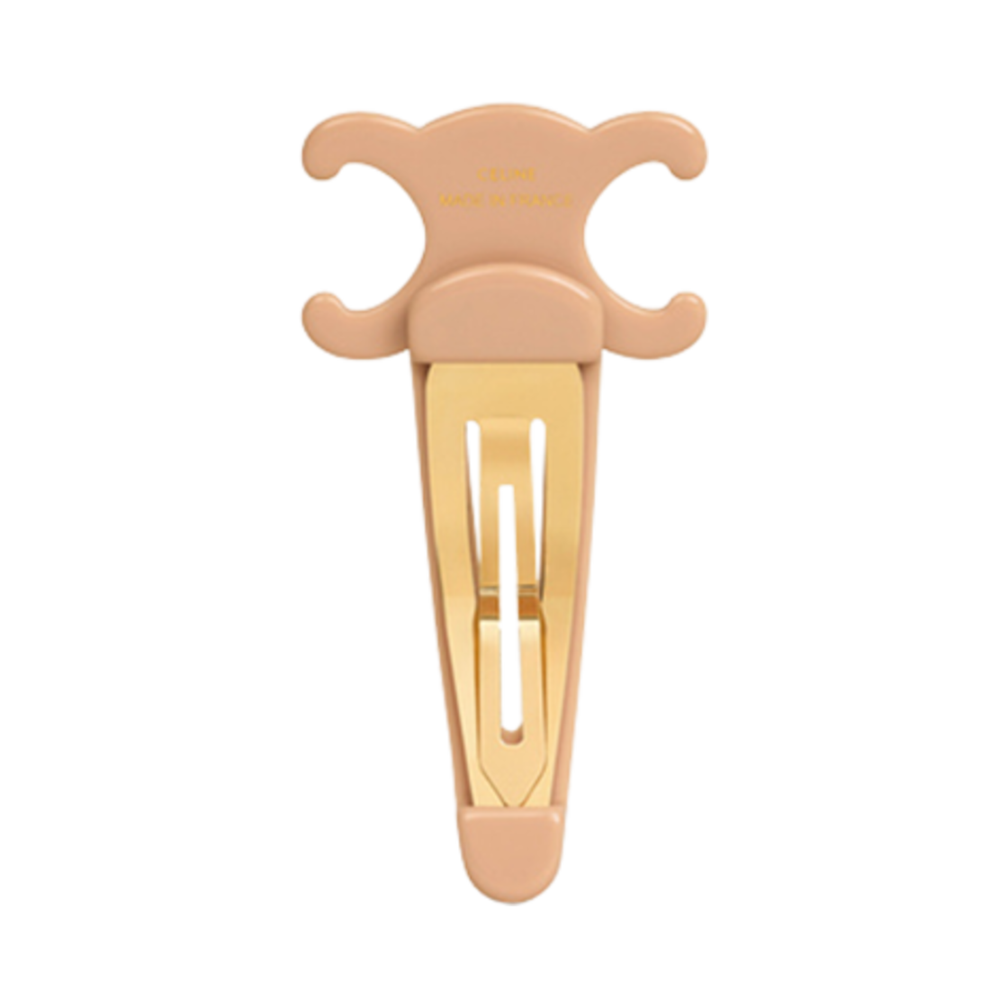 (W) 셀린느 라지 스냅 헤어 클립 아세테이트 앤 스틸 누드 골드((W) Celine Large Snap Hair Clip in Acetate and Steel Nude Gold) - 3