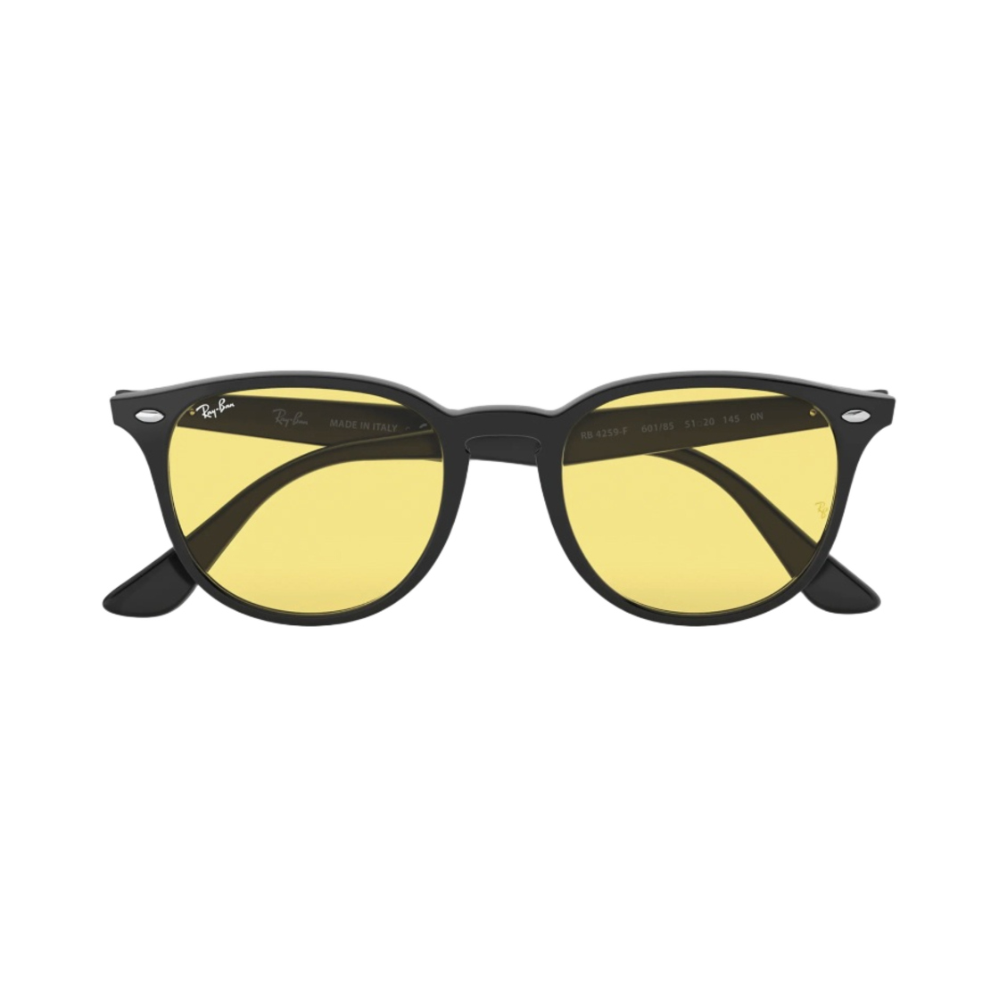 RB4259F-601/85 Ray-Ban 4259 Gloss Black Frame Yellow Classic Lenses Low Bridge Fit