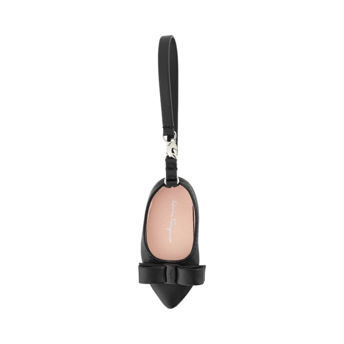 페라가모 비바 보우 키링 블랙 본본 핑크(Ferragamo Viva Bow Keyring Black Bon Bon Pink) - 1