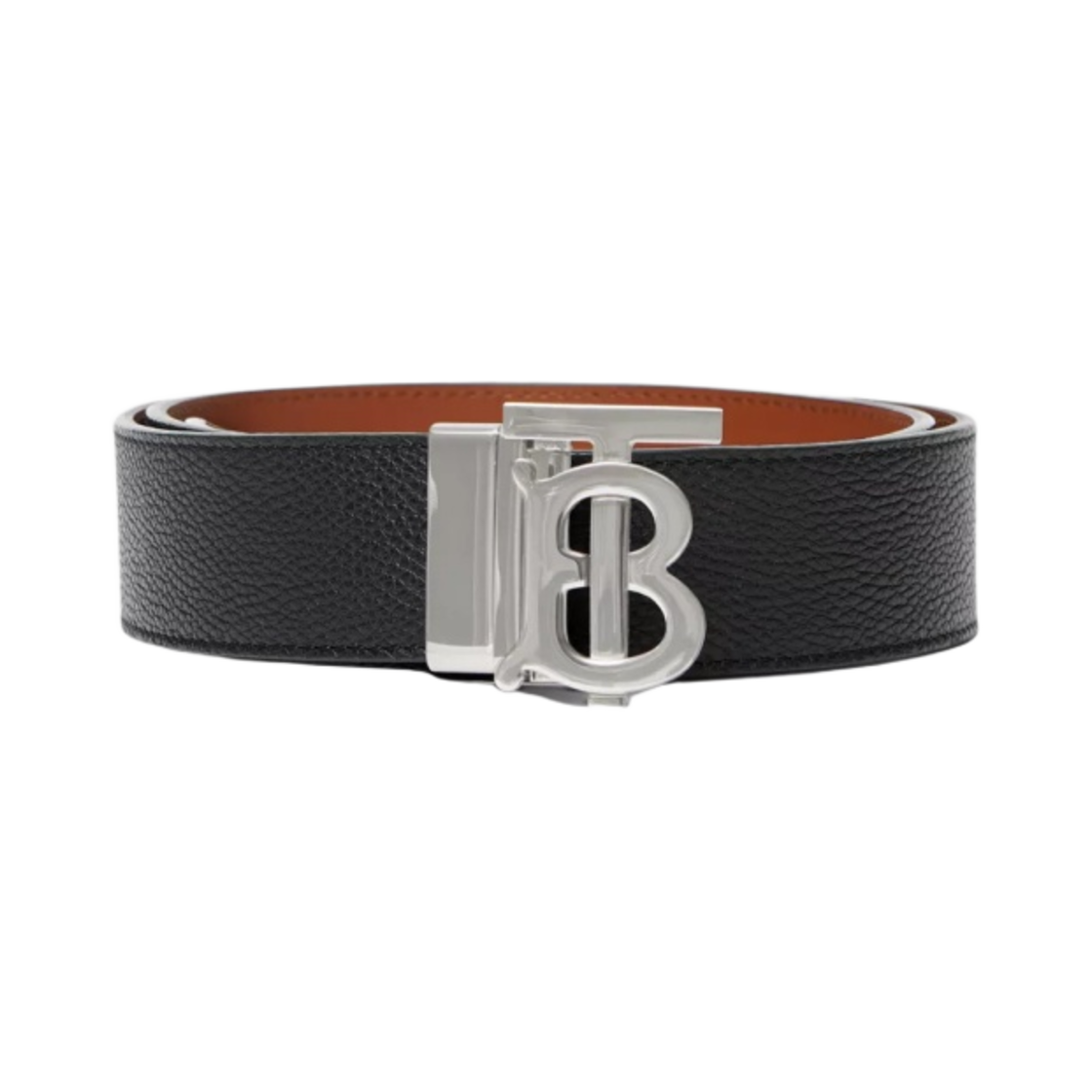 버버리 리버시블 체크 레더 TB 벨트 블랙 탄(Burberry Reversible Leather TB Belt Black Tan) - 2