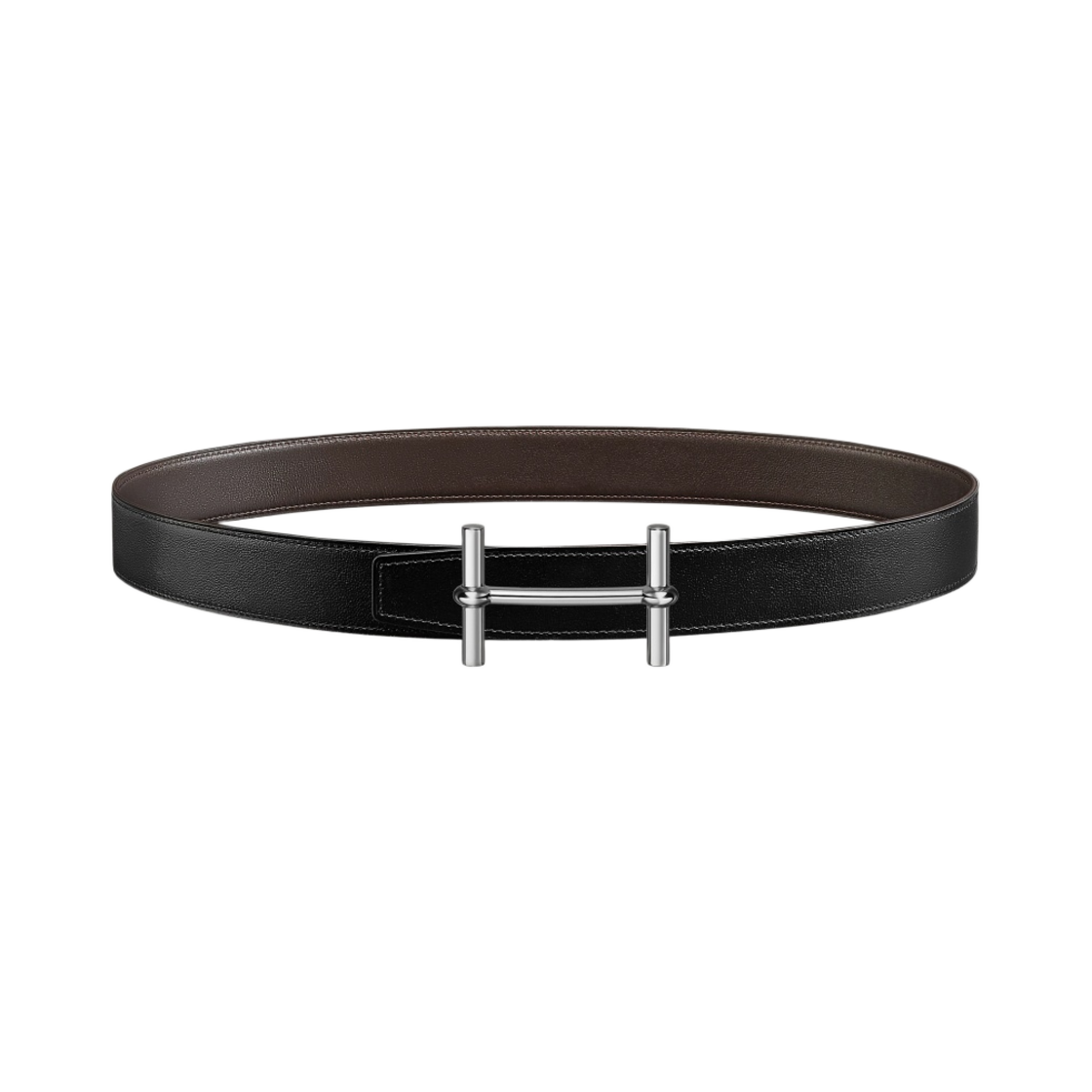에르메스 H 당크르 벨트 버클 & 리버서블 가죽 스트랩 32mm & 실버 누아 에벤(Hermes H D'Ancre Belt Buckle & Reversible Leather Strap 32mm & Silver Noir Ebene) - 1
