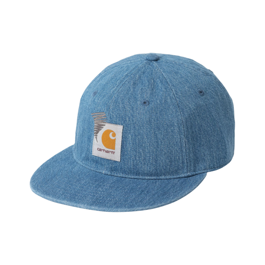 칼하트 WIP x 인빈시블 데님 6-패널 캡 스톤 워시드 블루(Carhartt WIP x Invincible Denim 6-Panel Cap Stone Washed Blue)