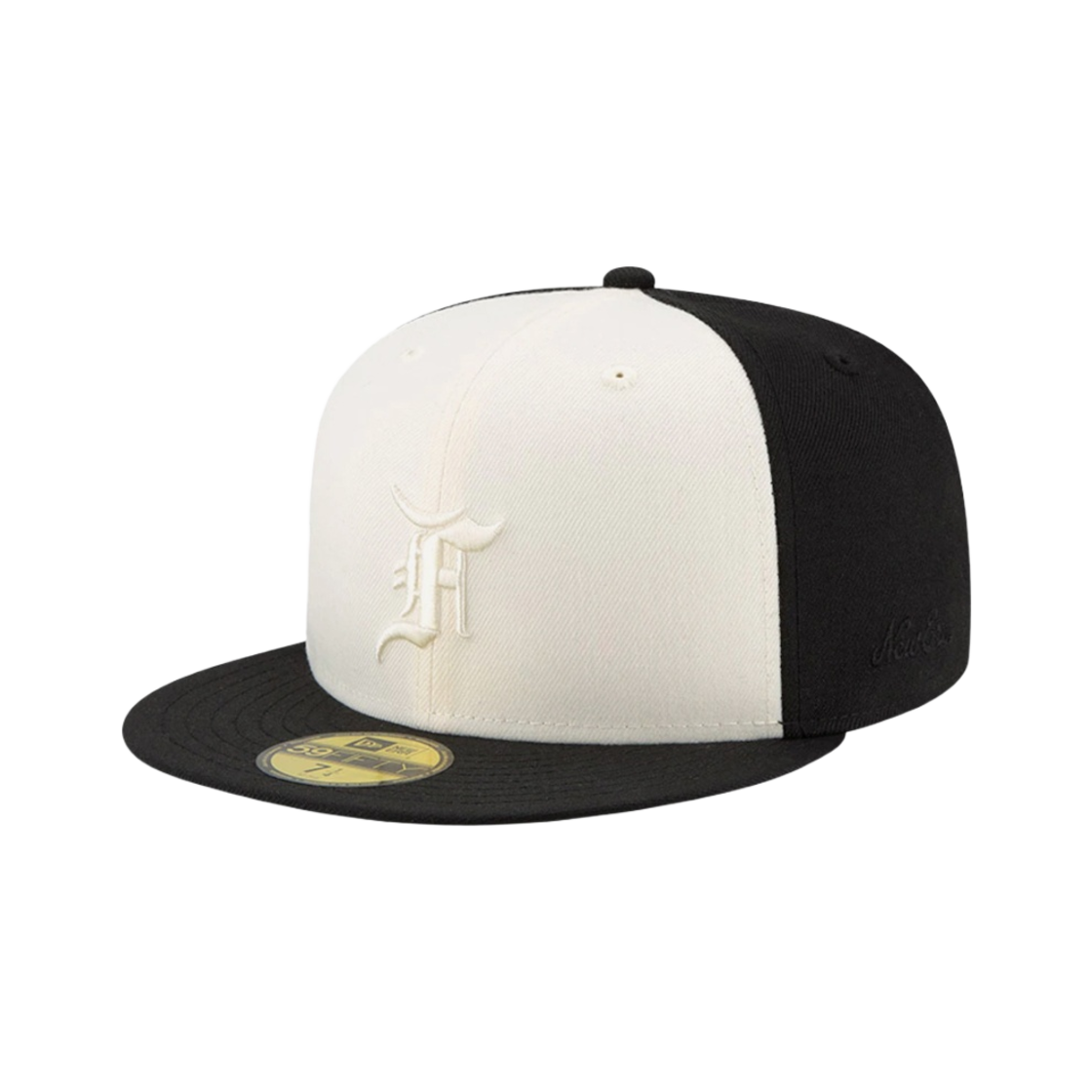에센셜 x 뉴에라 59피프티 피티드 캡 크림 블랙(Essentials x New Era 59FIFTY Fitted Cap Cream Black)