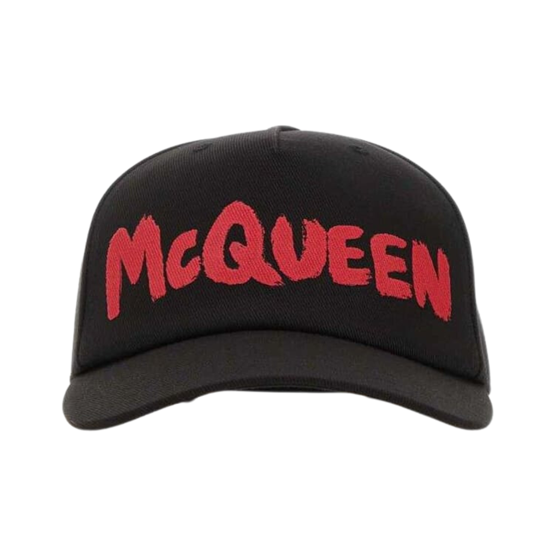 7953034105Q1074 Alexander McQueen Graffiti Logo Printed Baseball Cap Black Red