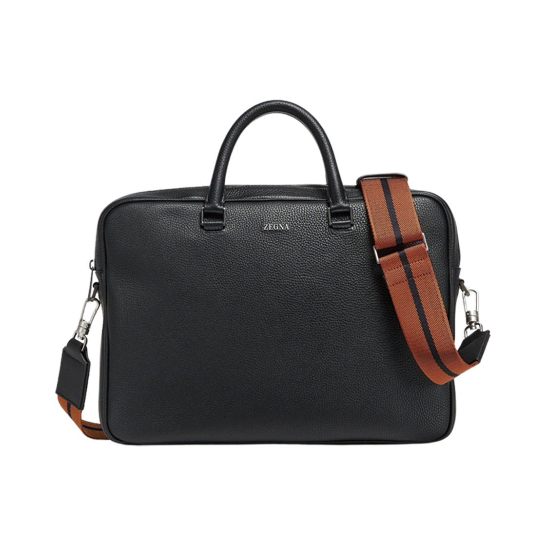 LHDAI-C1905Z-NSV Zegna Leather Edgy Lettering Business Bag Black