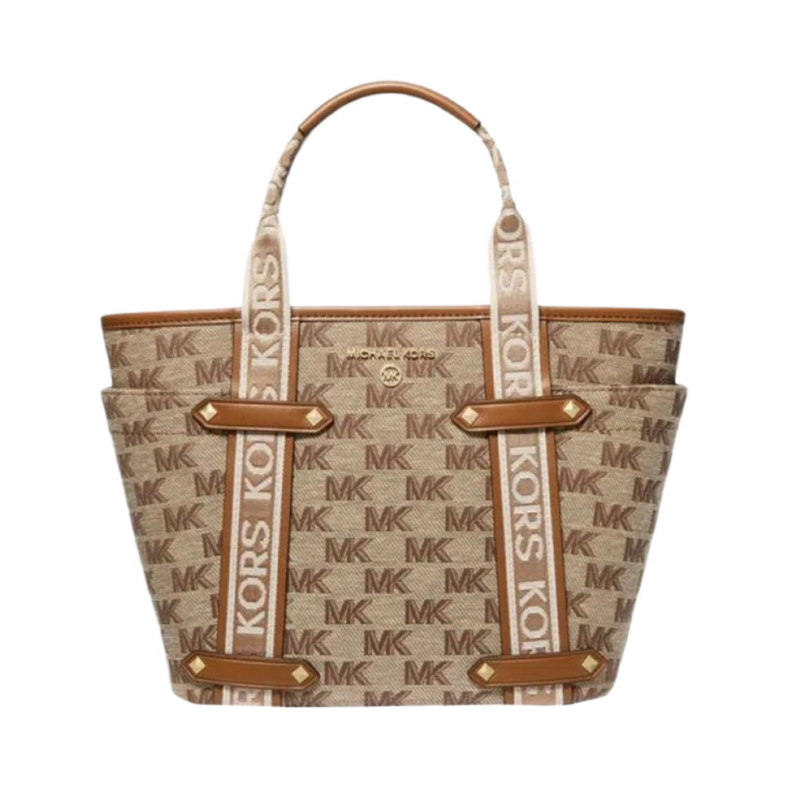 30S3G5VT1J015 Michael Kors Maeve Logo Small Tote Bag Natural Luggage