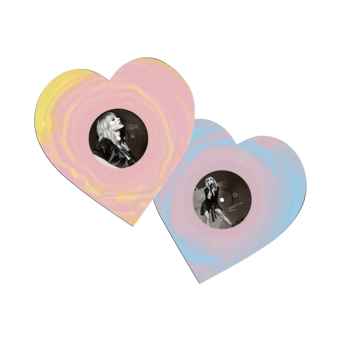 - Taylor Swift Lover Live From Paris Heart Shaped Vinyl Pink Yellow Blue (2LP)
