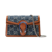 Gucci Dionysus Super Mini Bag Blue Ivory Denim