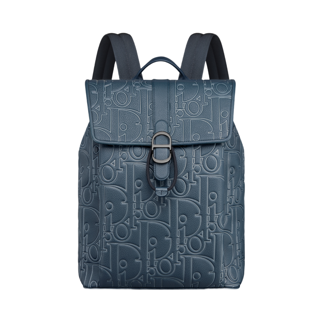 디올 데일리 백팩 플랩 디올 그래비티 아웃라인 레더 앤 그레인드 카프스킨 네이비 블루(Dior Daily Backpack with Flap Dior Gravity Outline Leather and Grained Calfskin Navy Blue) - 1