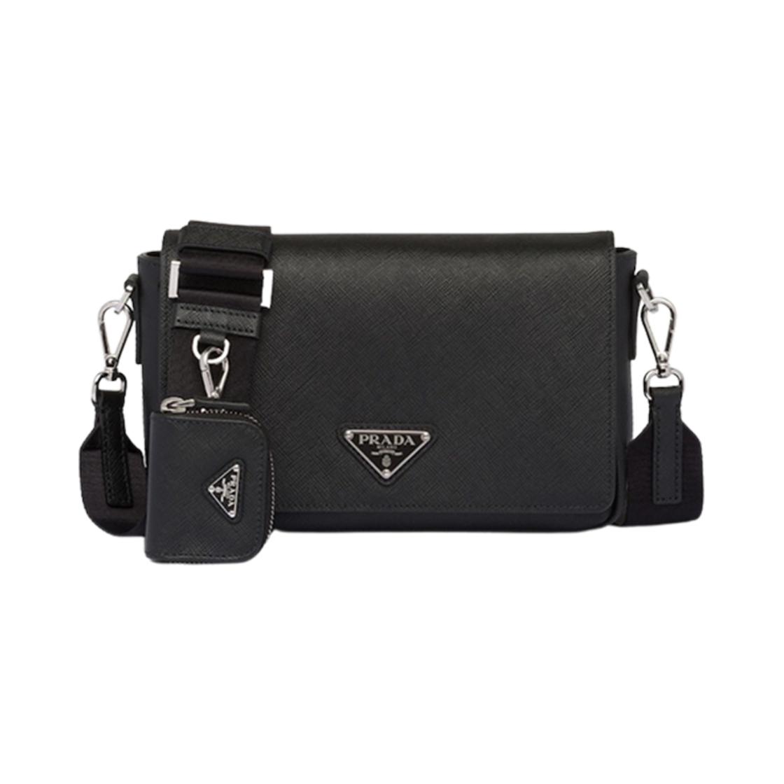 프라다 사피아노 레더 숄더백 블랙