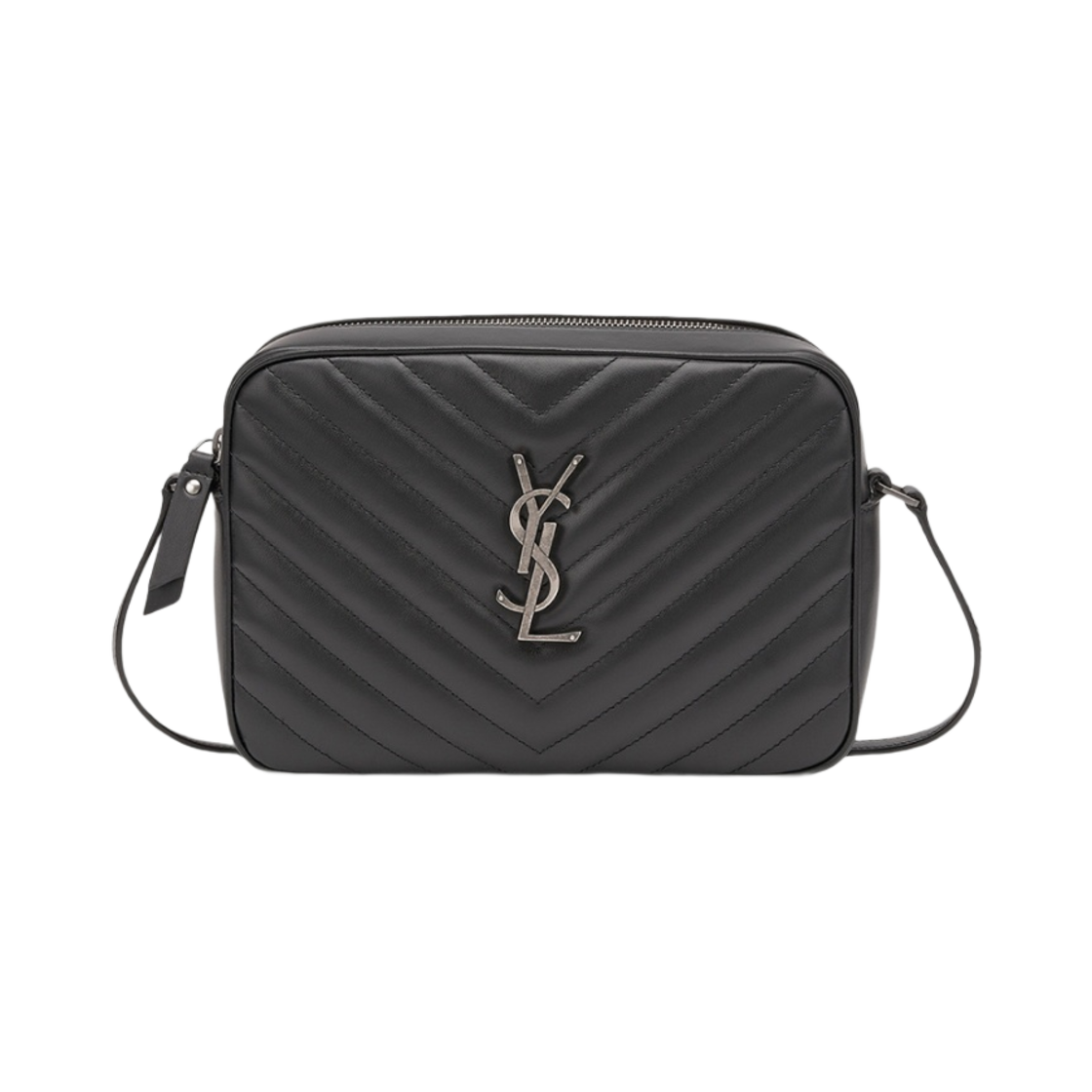761554-DV704-1000 Saint Laurent Lou Camera Bag in Quilted Leather Black