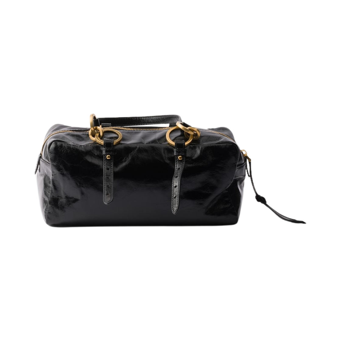 프라다 댕글 미디움 레더 탑 핸들 백 블랙 | Prada | KREAM
