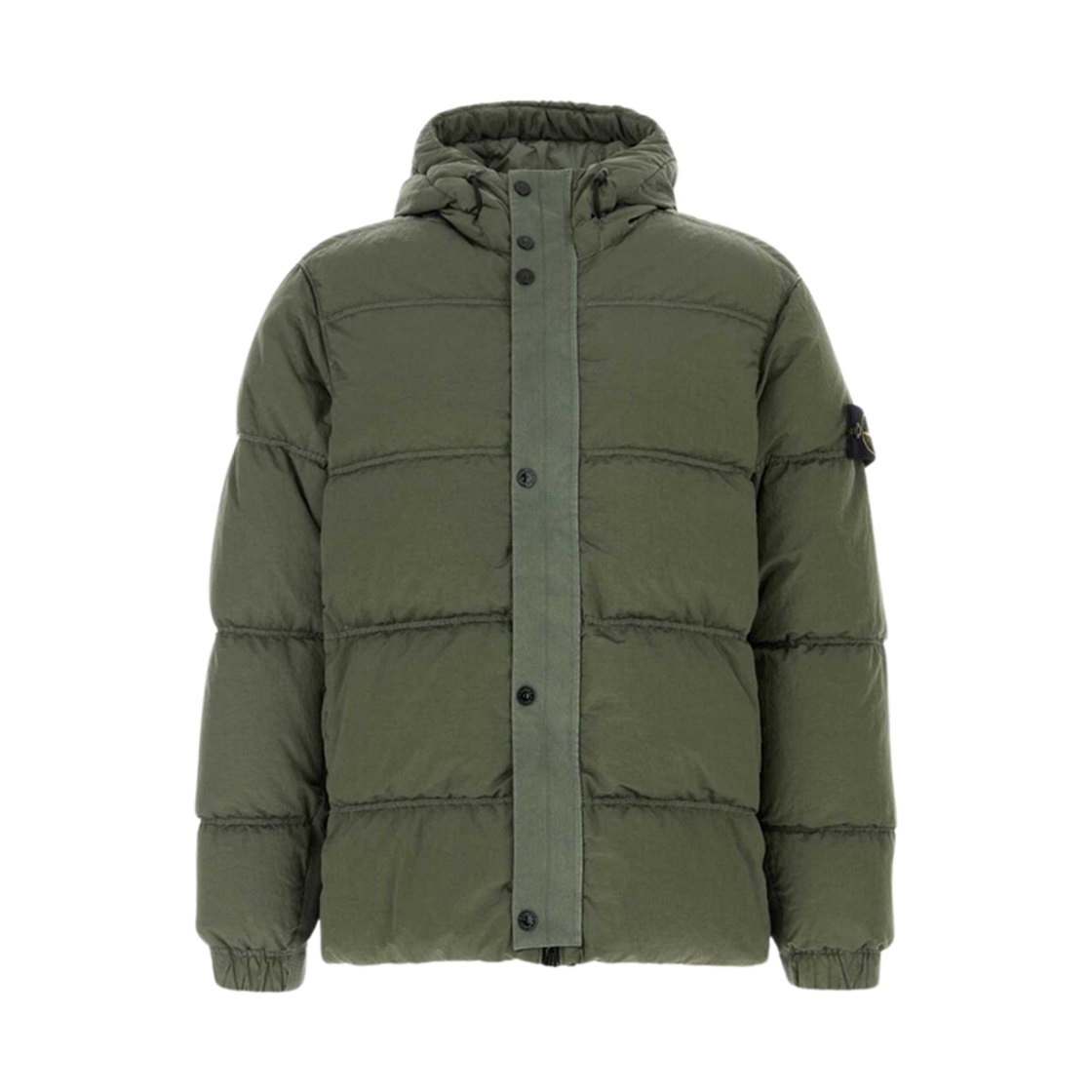 스톤 아일랜드 41419 나일론 메탈 에코닐 후드 다운 자켓 안티 드롭 머스크 그린 - 24FW