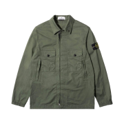 Stone Island 10610 Stretch Cotton Gabardine Overshirt Olive - 21FW
