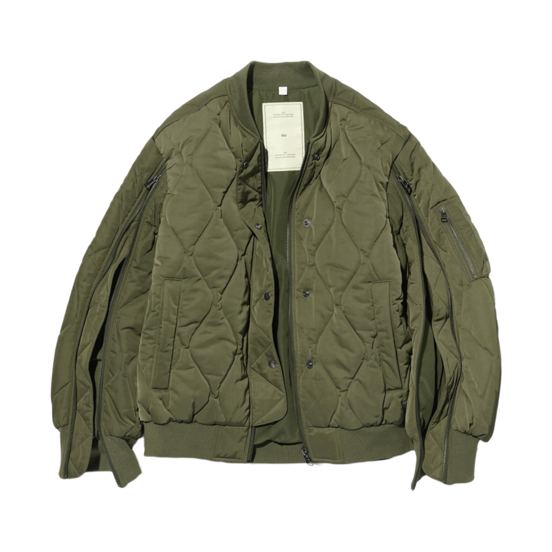 (W) GU x Rokh 퀼티드 블루종 올리브((W) GU x Rokh Quilted Blouson Olive) - 2