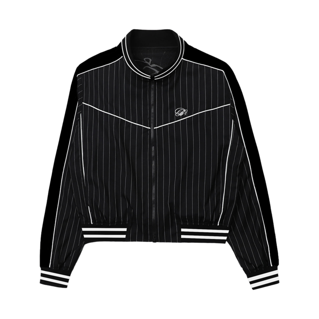 배드 블러드 다크 클래식 핀스트라이프 트랙 자켓 블랙(Bad Blood Dark Classic Pinstripe Track Jacket Black)