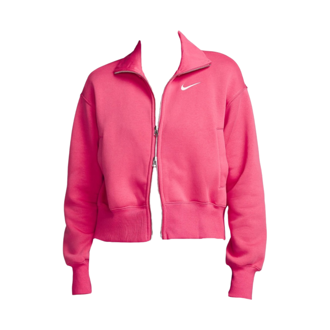 (W) 나이키 NSW 피닉스 플리스 오버사이즈 트랙 자켓 애스터 핑크 세일((W) Nike NSW Phoenix Fleece Oversized Track Jacket Aster Pink Sail)