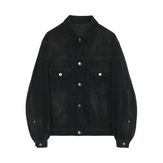 PL5PJK2700B0 Polyteru Used Trucker Jacket Corduroy Multi Faded Black