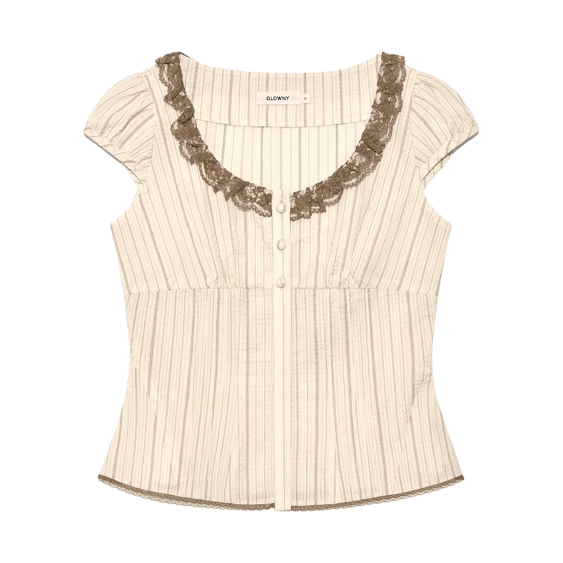 (W) 글로니 x 시미헤이즈 슈가 퍼프 블라우스 시나몬((W) Glowny x Simihaze Sugar Puff Blouse Cinnamon)